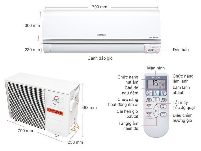 Máy lạnh cũ Hitachi 2HP nội địa